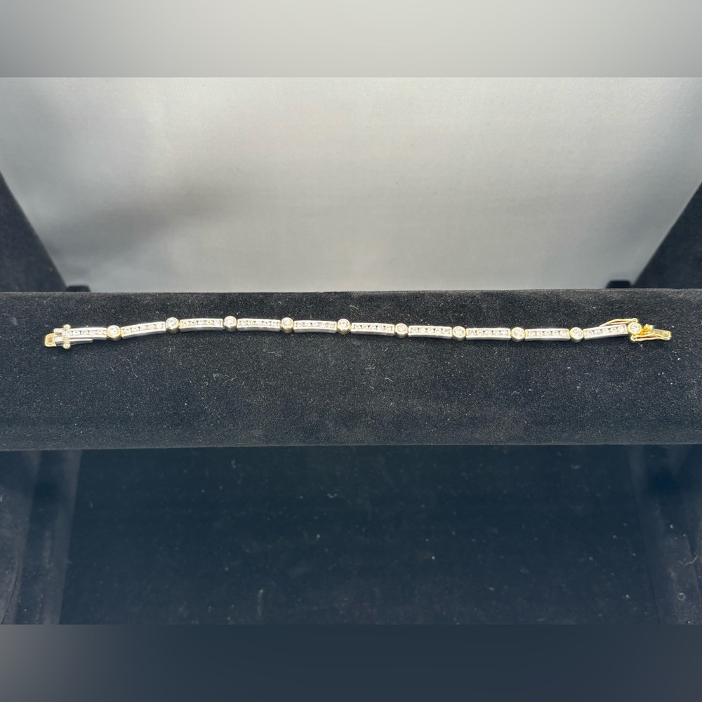 Sterling Silver Bracelet with Diamond Accents